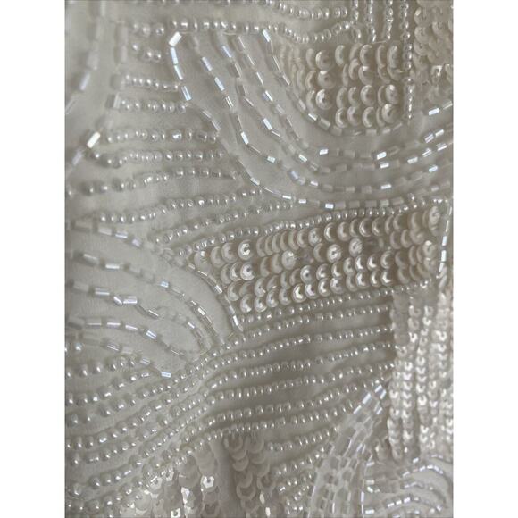 Aidan Mattox Womens 4 Ivory White‎ Beaded Dress Formal Event Glam - Picture 10 of 11